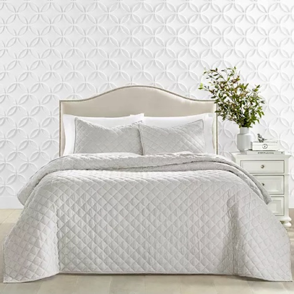 Charter Club Velvet Quilt King ✨ Silver | King Size quilt only no shams